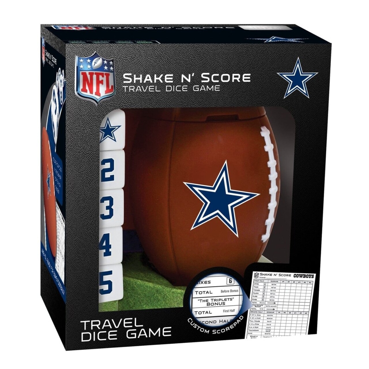 Dallas Cowboys Shake N Score Dice Game Official Nfl Travel Game For Fans